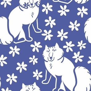 Arctic Fox Nordic style peri blue and white pattern