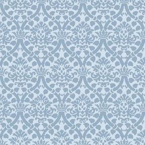 damask with crowns, light blue