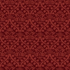 damask with crowns, dark red