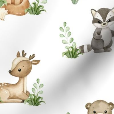 Watercolor Woodland Forest Animals 