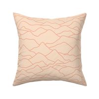 Abstract mountains seventies abstract waves organic hills mountain landscape and curves country side caramel peach blush LARGE