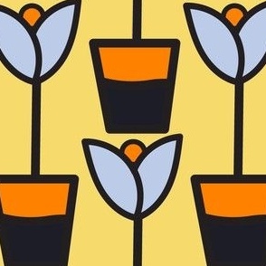 Flower design on yellow background