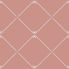 Lovely Trellis dark: Dusty Coral & Cream  Lattice, Latticework, Treillage, Trellising