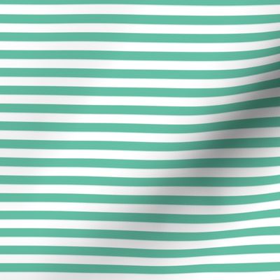Aqua and white quarter inch stripes - horizontal