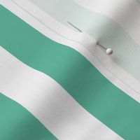 Aqua and white one inch stripe - vertical