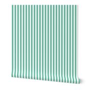 Aqua and white half inch stripe - vertical