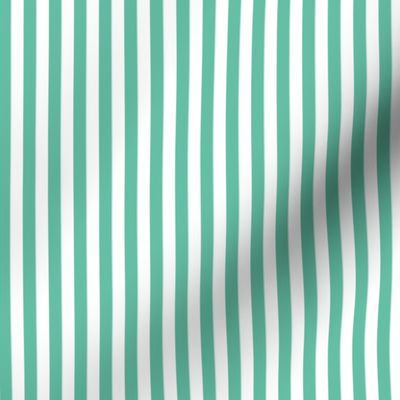 Aqua and white quarter inch stripe - vertical