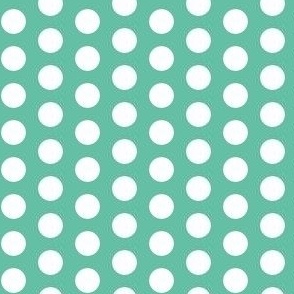 White polkadots on aqua (small)