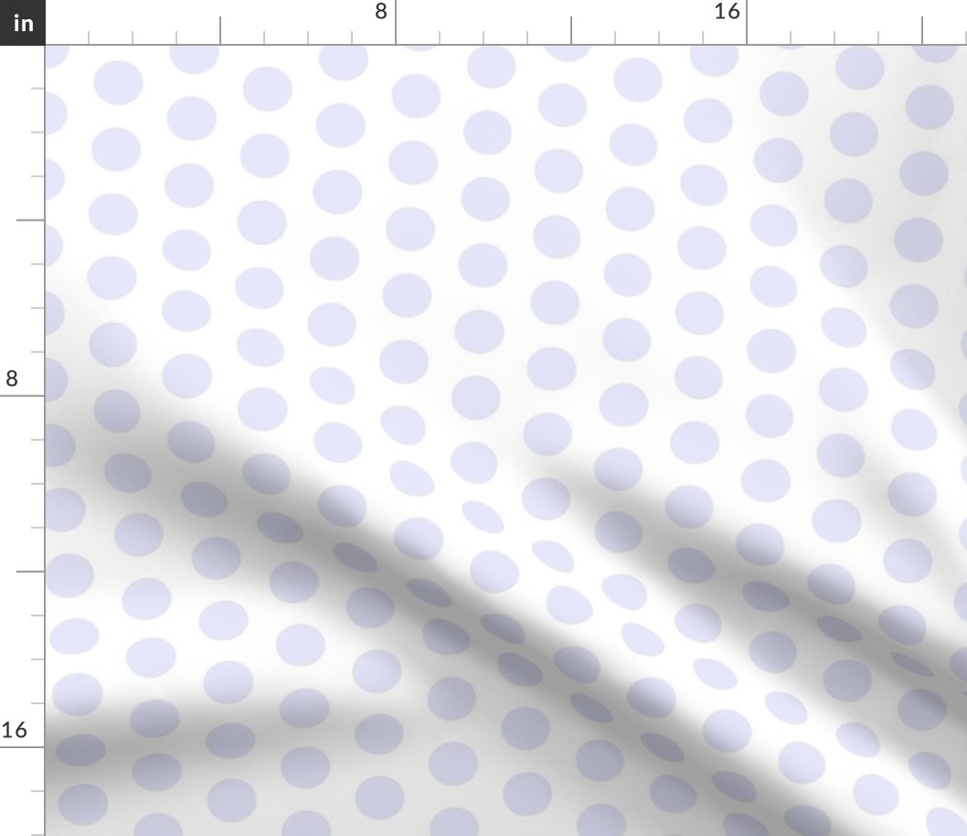 One inch large Digital Lavender polka dots on white -  1 inch polkadots