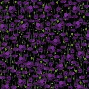 Purple poppy repeat black - small