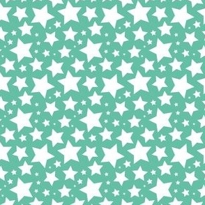 White stars on aqua (small)