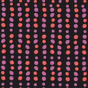 Pink and Purple Dots on a Dark Background