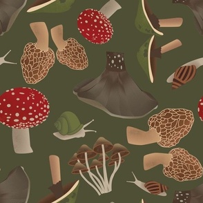 Mushrooms Mixed (dark green)