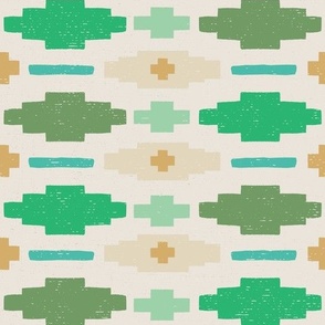 Southwestern Geometric - Turquoise and Green