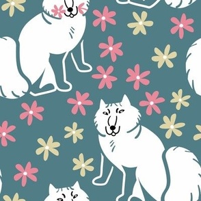 Arctic Fox Nordic style  Teal and Pink