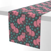 Arctic Fox Nordic style  Dark grey and Pink