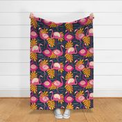 Flock of Flamingos Stick Together - Large Scale