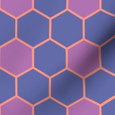 purple honeycomb, hexagons, geometric