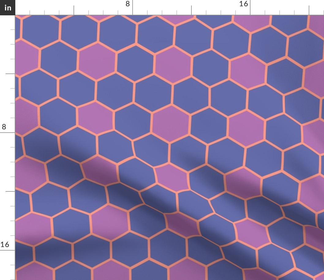 purple honeycomb, hexagons, geometric
