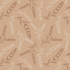 neutral floral, flower, botanical, brown