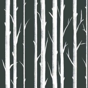Birch Trees-Deep Teal