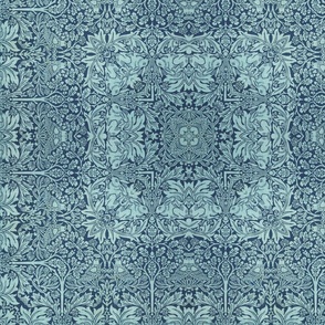 William Morris Tribute Blue Flourish Pattern