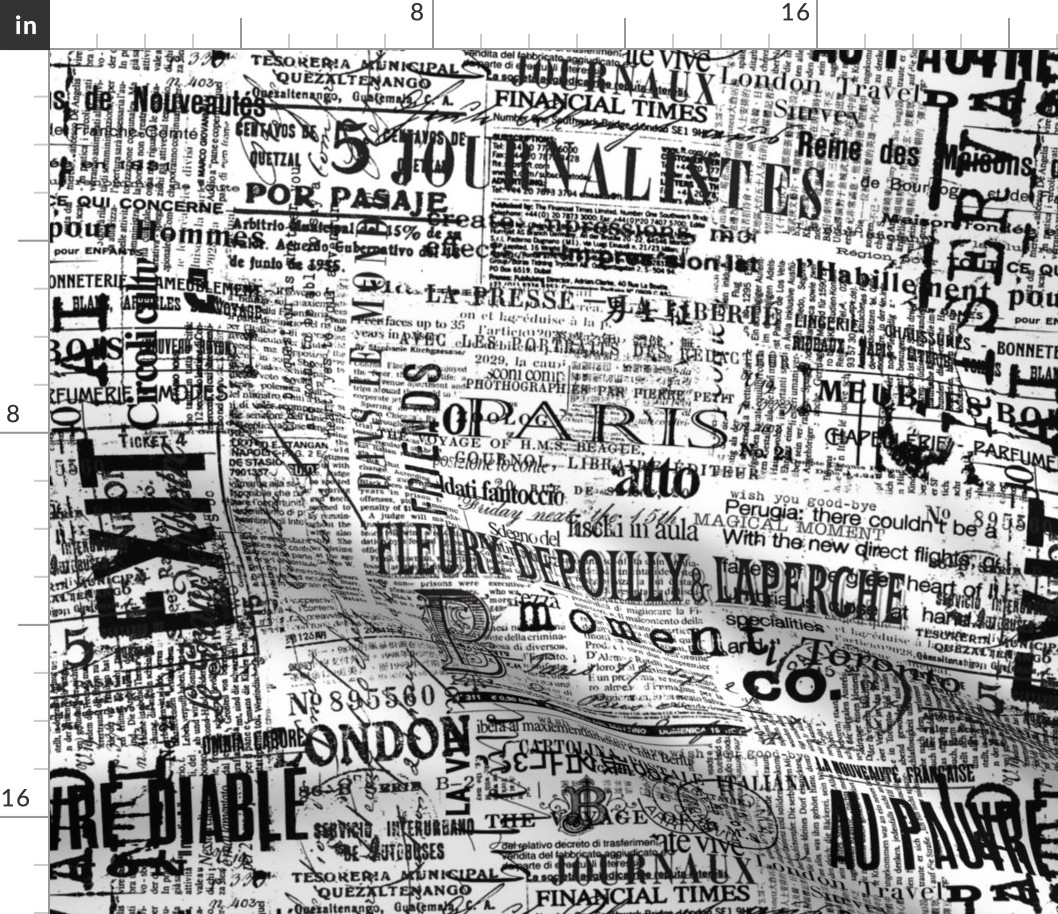 Layered Text And Typography Black And White Smaller Scale