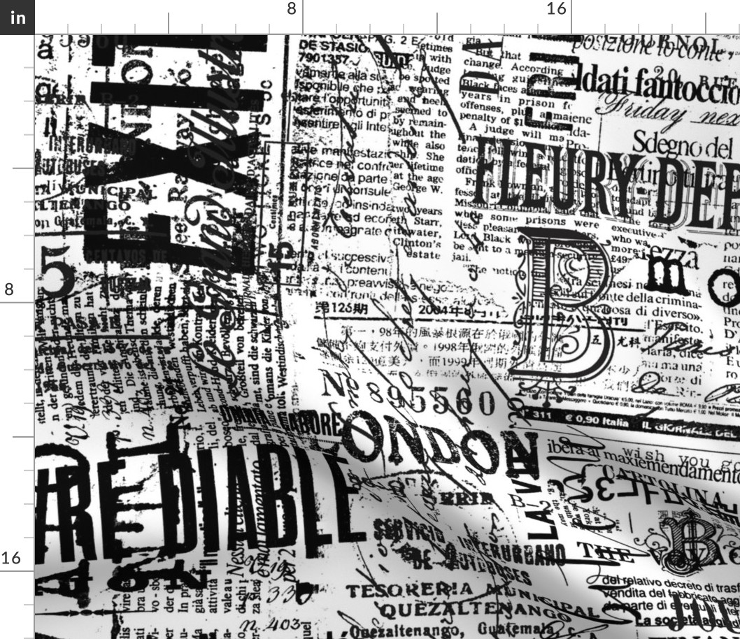 Layered Text And Typography Black And White