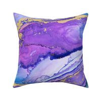 Abstract Ink Painting Texture Blue Purple And Gold