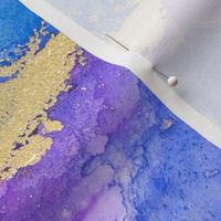 Abstract Ink Painting Texture Blue Purple And Gold