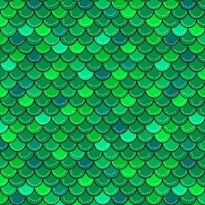 Bright green mermaid scales