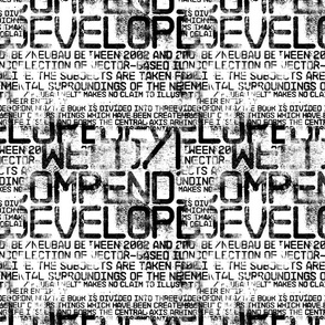  Grunge Text Fragments Black And White Smaller Scale