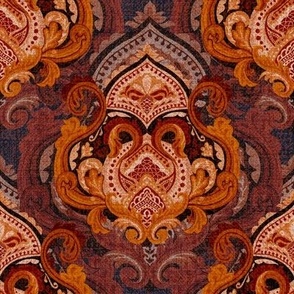 Textured Miranda Rust Damask