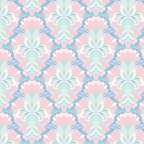 blooming flowers in pastel colors  