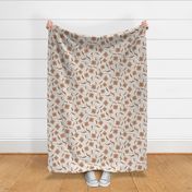 flowers, beige, floral, botanical, cozy