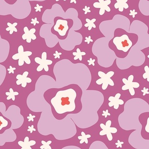 Cheery Blooms Lt. Purple - (Medium Scale)