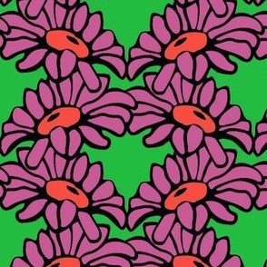 Daisy Chain in pink, green and orange
