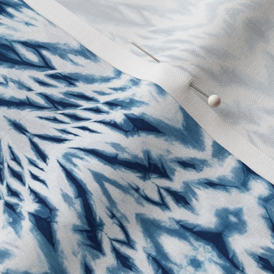Shibori Zebra Ikat in Blue Fabric | Spoonflower