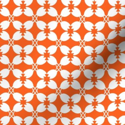 orange and white geometric petals,