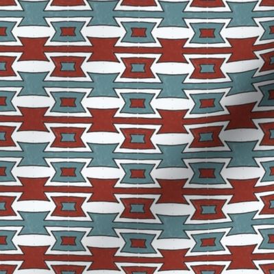 Native American Weave Red Blue White