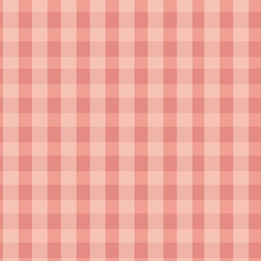 Coral Pink Gingham Check Pattern