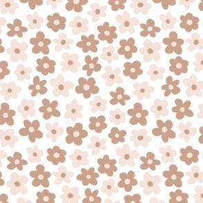 Boho Flowers - Neutral - White background (Small)