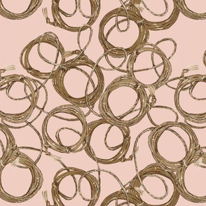 Rope Lasso,  Rodeo Knot, Western Cowboy on Pink Blush Pastel