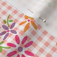 Daisies on Gingham  (20 inch)