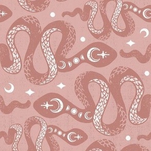 Rose Quartz Pink Rotated Moon Snakes by Angel Gerardo