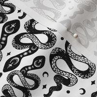 Black and White Rotated Moon Snakes by Angel Gerardo - Small Scale