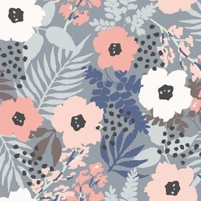 Boho Flowers in Jungle (Pink) 