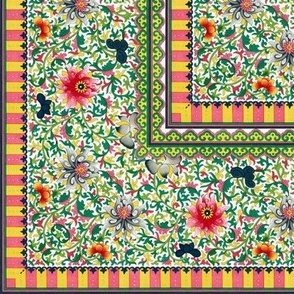Yellow and Pink Quilt Blocks 18 inches or 12 inch Wallpaper