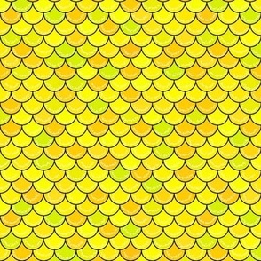Bright yellow mermaid scales