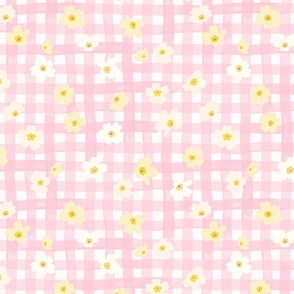 Springtime gingham large scale in pink by Pippa Shaw